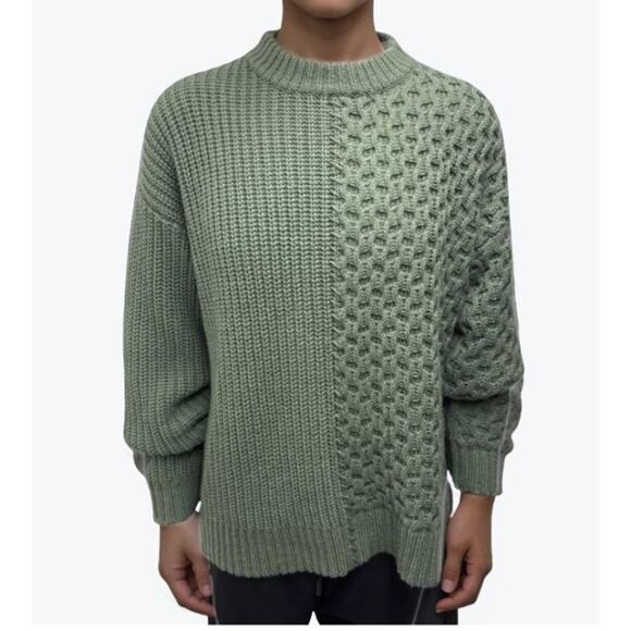 altu by altuzarra Other - ALTU by Altuzarra 1 S Green Merino Wool Blend Chunky Knit Pullover Sweater NWT